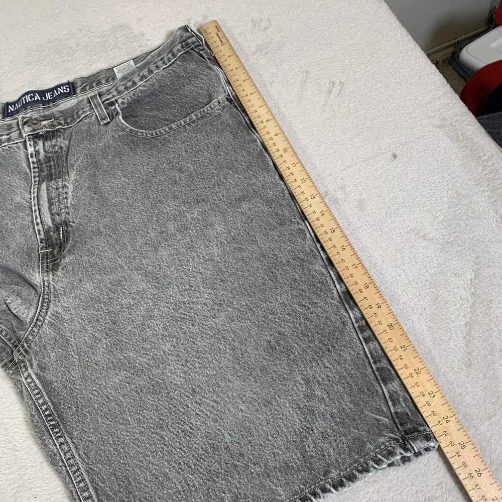 Vintage Nautica Jeans Company Shorts Mens 40 Gray Denim Baggy 11